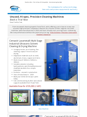 Riley Surface World (United Kingdom) - Unused Precision Cleaning - Book a Trial Now