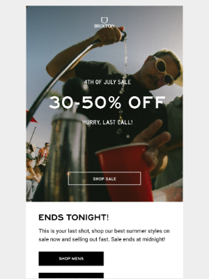 Brixton LLC - Last Call! Sale Ends Tonight