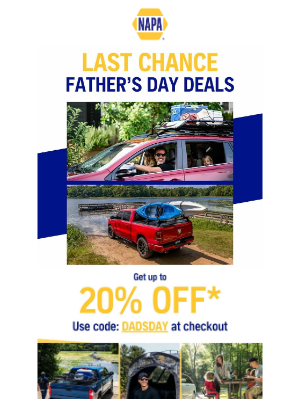 NAPA AUTO PARTS - Last Minute Father's Day Deals!