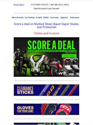 Perani’s Hockey World - Score a deal on Marked Down Bauer Vapor Skates, and Protective!