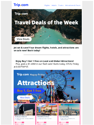 Trip Network - $99 Flights, 50% Off Hotels & Attractions BOGO!