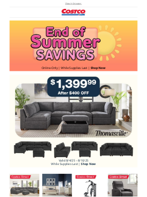 Costco - Keep Summer Going with End of Summer Savings!