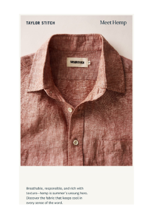 Taylor Stitch - Summer Starts with Hemp