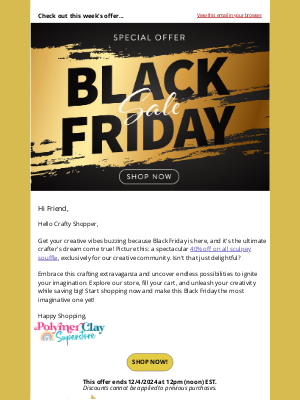 Polymer Clay Superstore - Crafty Black Friday Spectacular