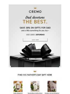 Cremo - Last minute gifts for dad