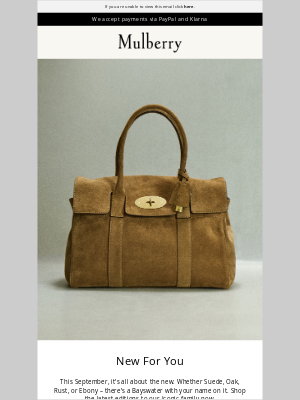 Mulberry - New Bayswater styles for September