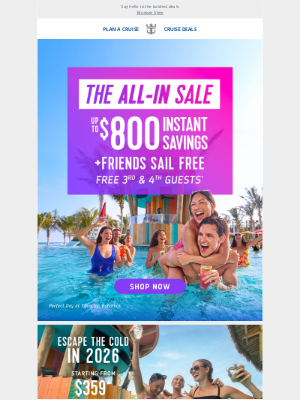 Royal Caribbean Cruises - You’re primed to save BIG!
