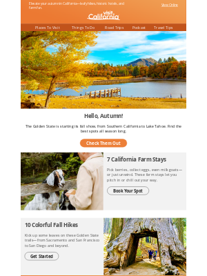 Visit California - 🍁 Fall Magic! 8 California Destinations Bursting with Color