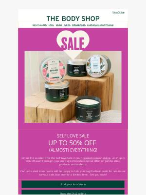 The Body Shop (United Kingdom) - Up to 50% off join us this weekend