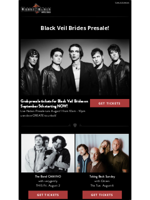 House of Blues Entertainment - Summer Rolls On At House of Blues + Exclusive Black Veil Brides Presale Info