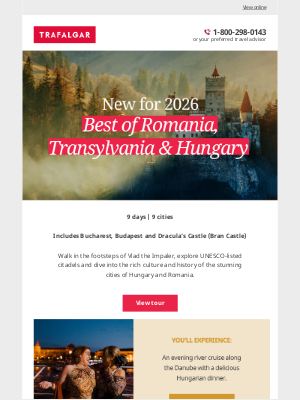 Trafalgar Pty Ltd - Medieval magic awaits on this NEW Transylvanian trip from Bucharest to Budapest