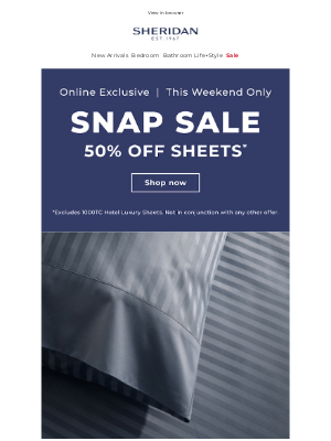 Sheridan (Australia) - Online Exclusive: 50% off Sheets