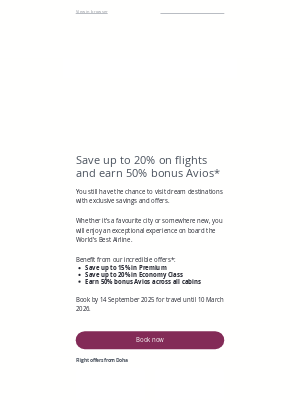 Qatar Airways - Maximise your summer with exceptional savings