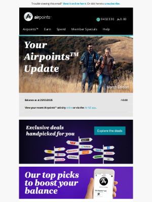 Air New Zealand - janet, your March Airpoints Update