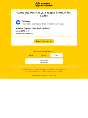 Otta - New match: Software Engineer at Coinbase