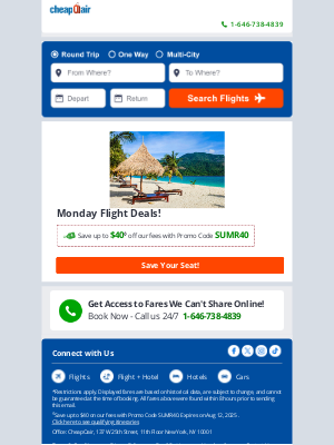 CheapOair - ✈  Monday Flight Deals!