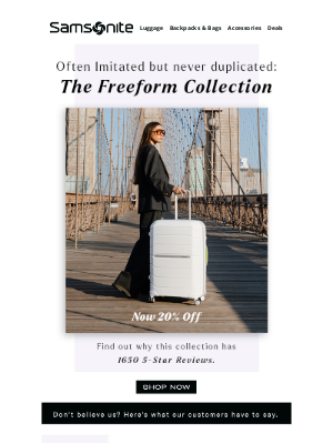 Samsonite - Our top selling collection now 20% off