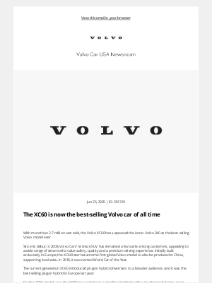 Volvo Cars - [Volvo Cars Media Site] The XC60 is now the best-selling Volvo car of all time