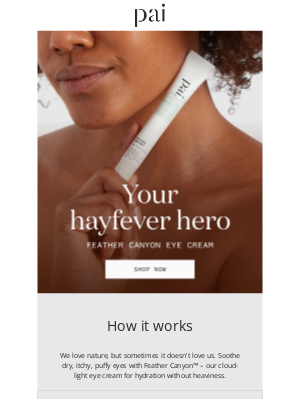 Pai Skincare - Are your eyes heavy with hayfever?