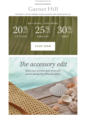 Garnet Hill - Up to 30% OFF: stack up your savings