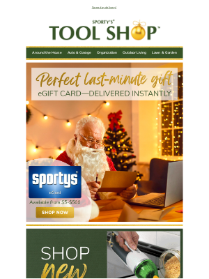 Sporty’s Pilot Shop - Send A Tool Shop Gift Card Instantly - Perfect Last-Minute Gift