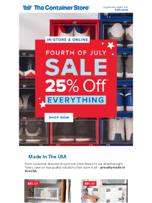 The Container Store - Made In The USA & 25% Off ❤️🤍💙