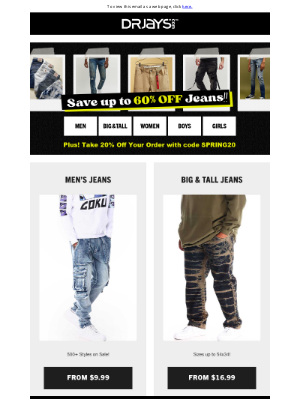 DrJays - Denim on sale + take an extra 20% off!