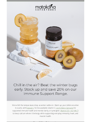 Matakana Superfoods (New Zealand) - Winter-proof your wellness with 20% off immunity