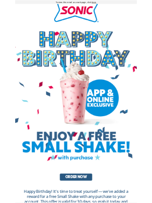 Sonic Drive-In - Happy Birthday from SONIC 🥳