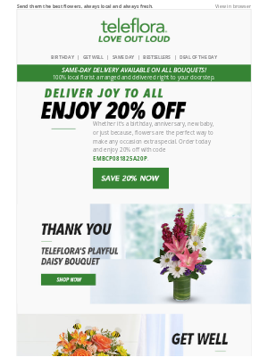 TeleFlora - 20% off | Flowers For Every Occasion 💐🎂❤️🎉