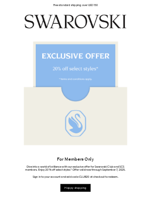 Enjoy 20% off select styles*
