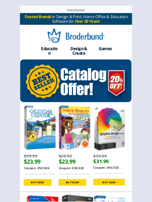 Broderbund - Our Best Sellers Catalog Offer!