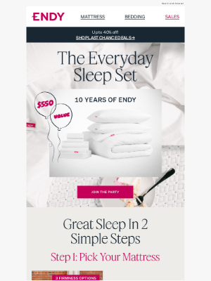Endy (Canada) - Here's $550 for you (in free bedding)