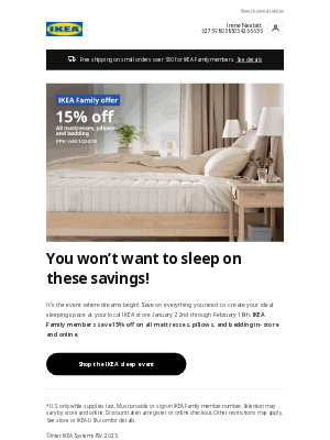 IKEA - We miss you Irene‌ 😭 Enjoy 15% off All Mattresses, Pillows and Bedding