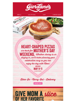 Giordano's Pizza - Mom doesn't want another candle 🍕 She wants pizza