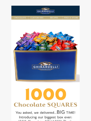 Ghirardelli Chocolate Company - Big, Bigger, BIGGEST 🟫✨1,000 SQUARES!