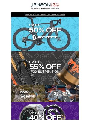 Jenson USA - Labor Day Sale Continues: Up to 60% Off
