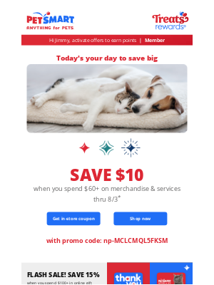 PetSmart - Save $10 when you spend $60! 💙