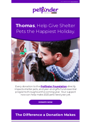 Petfinder - Help shelter pets have a happy holiday