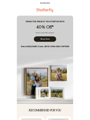 Shutterfly - Save 40% Off —offer expires soon!