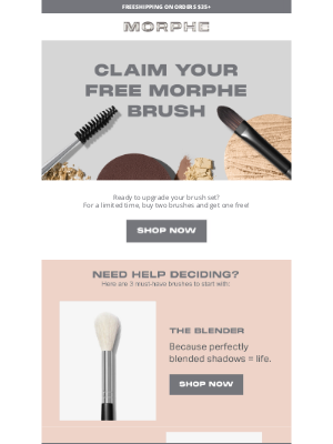 Morphe - FREE BRUSH ALERT