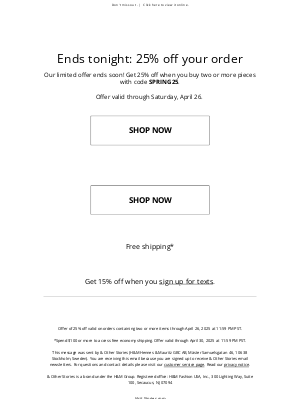 & Other Stories - Ends tonight: 25% off your order​