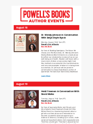 Powell's Books - Join us: Chuck Tingle, Charlie Jane Anders, Scott Anderson, and more