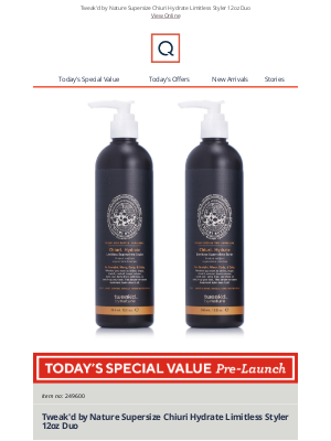 QVC (United Kingdom) - See Today's Special Value Pre-Launch: Tweak'd by Nature Supersize Chiuri Hydrate Limitless Styler 12oz Duo