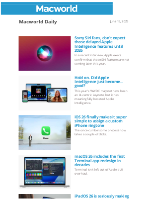 Macworld - Sorry Siri fans, don't expect those delayed Apple Intelligence features until 2026