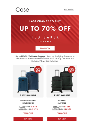 Case Luggage - 🚨 Ted Baker Sale Now Up To 70% OFF – Final Reductions!