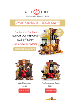 GiftTree - Gifting Made Easy: $25 Off Today Only!