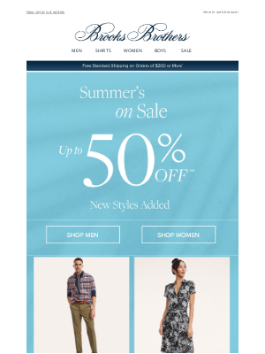 Brooks Brothers - 50% off summer’s greatest hits