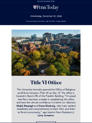 University of Pennsylvania - 12/18/24: Title VI Office