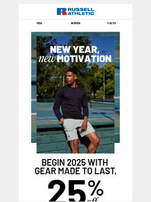 Russell Athletic - New Year, New Motivation | 25% Off Dri-Power